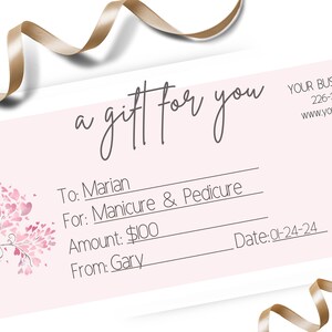 Printable Gift Certificate Voucher Template Editable Love Coupon, Personalized Voucher Printable Valentine&#39;s Gift Certificate Edit in Canva