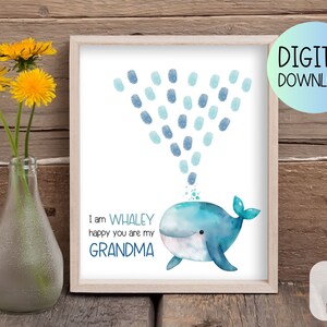 Printable Gift for Grandma, DIY Craft Activity for Mother&#39;s Day, Grandma Birthday Craft, Grandma Art Keepsake, Fingerprint Craft for Grandma