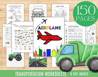 Transportation Preschool Printable Activities, Toddler Busy book, Boys Coloring Pages Boys Color Activity Cars Trucks Busy Bag Learning