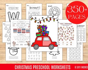 PRINTABLE Preschool Christmas Worksheets Christmas Resources Christmas Activities Christmas Coloring Pages Educational Learning Folder