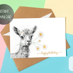 Printable Funny Birthday Card, Llama Birthday Card, Alpaca Birthday ...