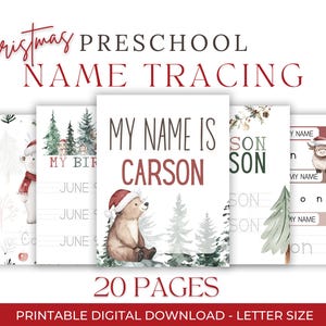 DRUCKBARE Weihnachten Aktivität Vorschule Beschäftigt Buch Kleinkind Lernmappe Quiet Name Turing Montessori Homeschool Morgenmenü Aktivitäten
