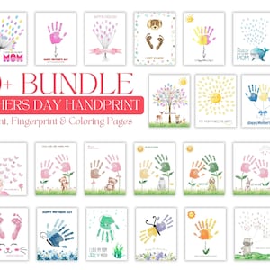 Handprint Craft Keepsake Printable Handprint Art for Mother&#39;s Day Kids Craft for Mom Fingerprint Art Keepsake