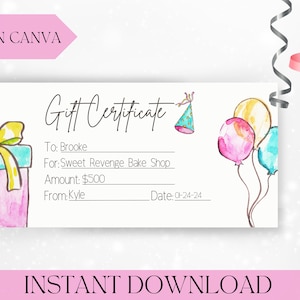 Druckbare Geschenkgutschein Ticket Vorlage Geschenkkarte Coupon druckbare Gutschein Überraschung Geschenk offenbaren, herunterladbare Karte Happy Birthday Reise