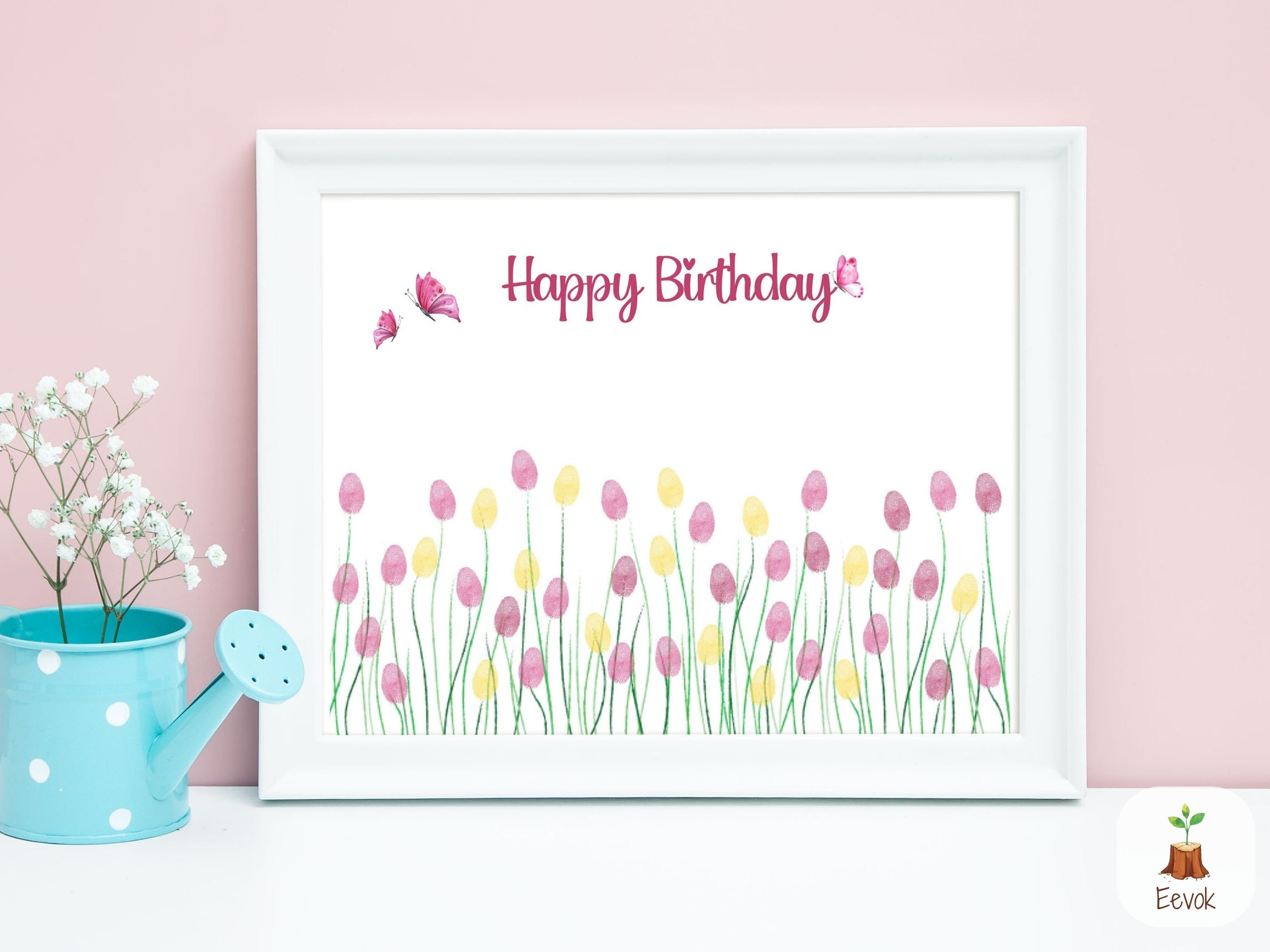 Printable Happy Birthday Fingerprint Art Printable Kids - Etsy