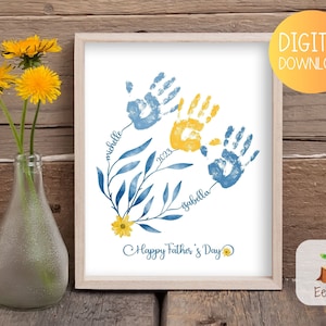Individuelle Vatertagskarte, Handabdruck Handwerk für Vatertag, Vatertagskunst, personalisiertes Handabdruck Geschenk für Papa, Handabdruck Andenken Idee