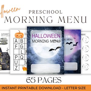 Preschool Halloween Busy Book Printable Toddler Learning Binder Quiet Book Toddler Montessori Learning Homeschool Morning Menu Kids Workbook
