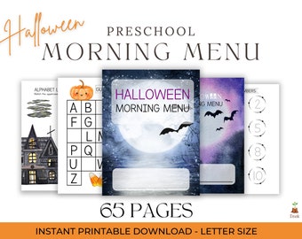 Preschool Halloween Busy Book Printable Toddler Learning Binder Quiet Book Toddler Montessori Learning Homeschool Morning Menu Kids Workbook