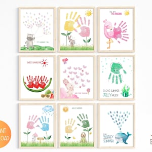 Printable Summer Handprint Craft, Summer Craft for Kids, Summer Craft Preschool Art, Preschool Summer Craft, Summer Activity, Bundle Craft