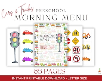 Preschool Busy Book Printable, Toddler Learning Binder Quiet Book Toddler Montessori Learning Homeschool Morning Menu for Boys Kids Workbook