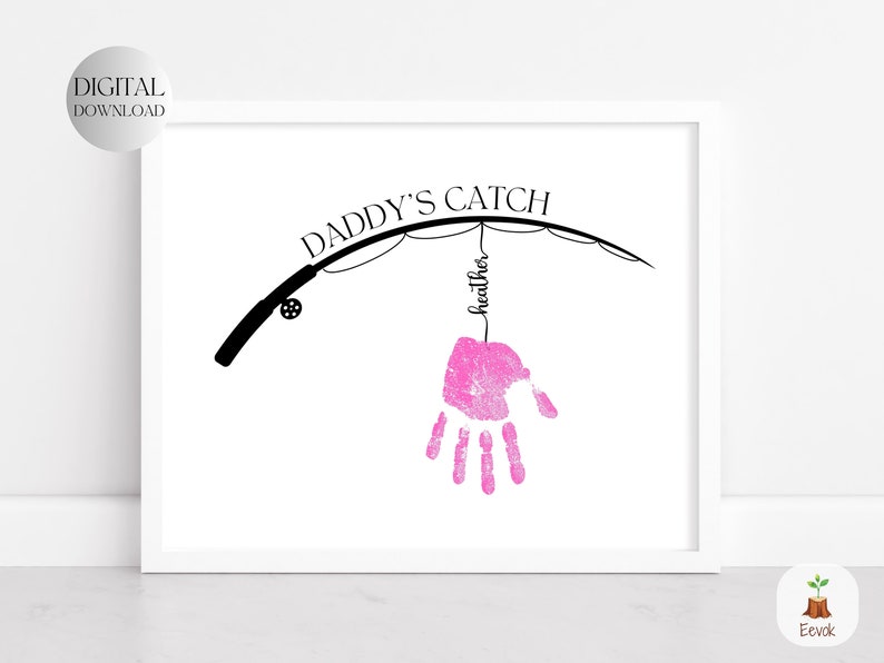 Personalized Handprint for Daddy, Dad Handprint Sign, DIY Fathers Day ...