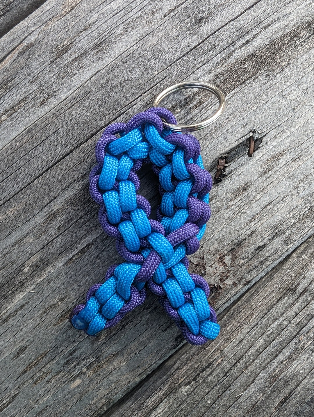 Paracord Awareness Ribbon Keychain Etsy