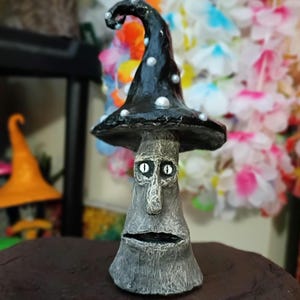 Shroomie &quot;Solomon&quot;  One of a kind handmade miniature Fantasy Cottagecore Goblincore Mushroom Art Sculpture