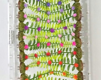 Bridge Walkway With Flowers and Moss / Choose Color: Jumping Spider Arboreal Reptile Enclosure Terrarium Decoration Accessories