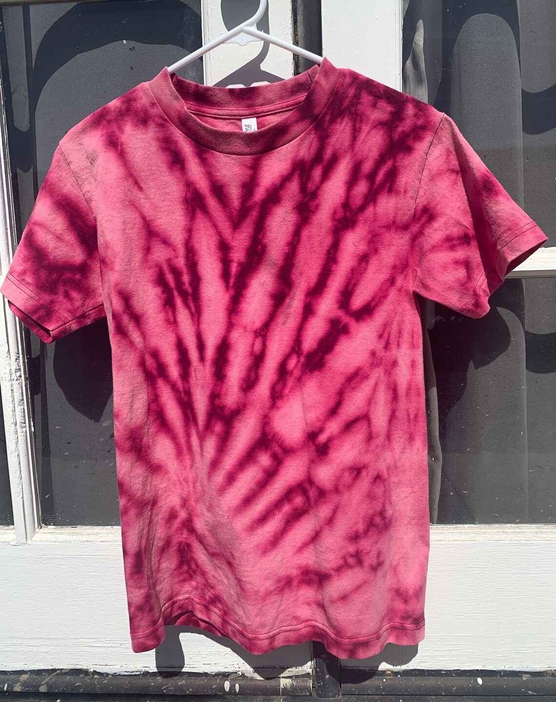 Small Red Bleach Tie Dyed T-Shirt | Etsy