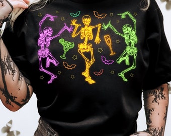 Neon Halloween Skeleton Png, Halloween Ghost Neon png, Spooky Skeleton Png, Spooky Season, Neon Skeleton Png, Trending Png, Sublimate Design