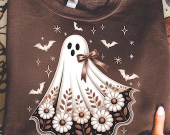 Floral Ghost Png,Cute Ghost Sublimation,Halloween Floral PNG,Vintage Ghost PNG,Aesthetic Ghost PNG,Boho Ghost Sublimation,Ghost Coquette Png