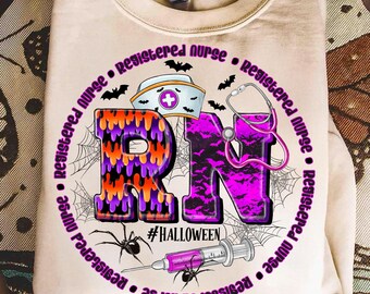 Halloween Nurse Png,Registered Nurse Sublimation,Spooky Nurse Design,RN Halloween Design,Nurse Life Sublimation Png,Medical Halloween Png