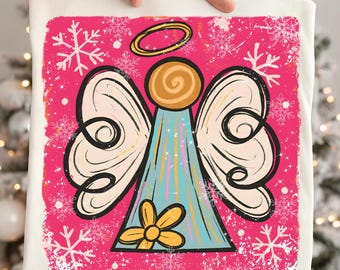 Christmas Angel PNG,Holiday Angel Design,Cute Angel Sublimation,Religious Christmas,Faith Based PNG,Holy Angel Design,Christian Christmas