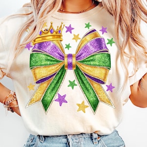 Mardi Gras Coquette Bow Glitter png, Mardi Gras Png, Mardi Gras bow png, Fleur De Lis Png, King Cake png, Mardi Gras Coquette Png