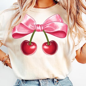 Cherry Coquette Bow Png, Cherry Png, Aesthetic Png, Valentine Png,Coquette Design,Digital Download,Sublimation Design,Valentine coquette Png