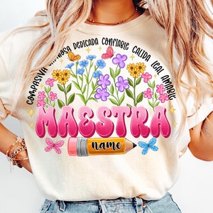 Maestra Spanish Teacher heart png, Teacher&#39;s Day png, school vibes png, Teacher life png, back to school png, sublimate designs download