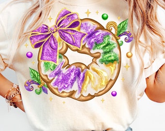 King Cake coquette png, Coquette Mardi gras png, Mardi Gras png, Let the good times roll png, Fleur De Lis Png, Mardi Beads png, Sublimation