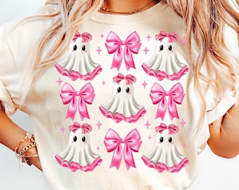 Breast Cancer Ghost Coquette bow Png, Retro Breast Cancer Png, Breast Cancer Awareness, Halloween Pink Ghost png,Halloween Shirt Sublimation