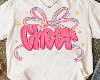 Cheer Coquette Png Design,Cheer Team Png,Pink Cheer PNG,Pink Cheer Design PNG,Cheerleader Shirt Design Png,Cheer Squad Sublimation Design