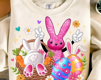 Easter Bunny Png, Happy Easter PNG, Retro Easter Png, Easter Coquette Png, Floral Spring Png, Easter Coquette Png, Rabbit Easter Png