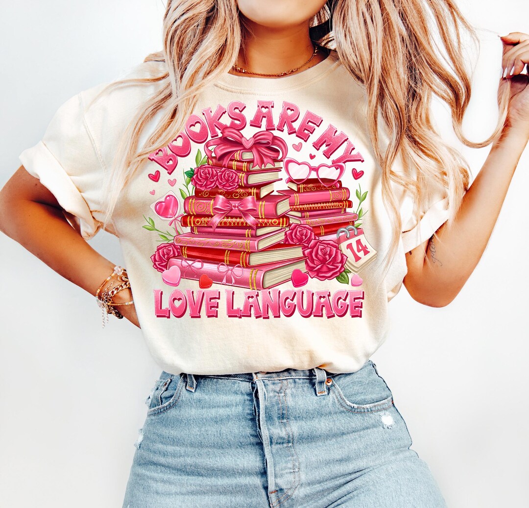 Valentine Book Lover Png, Books Are My Love Language Png, Bookish Png ...