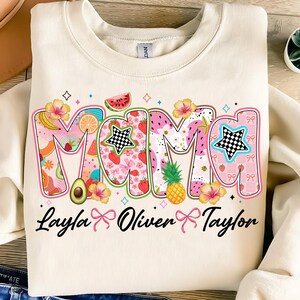 Summer Mama png,fruity mama sublimation,summer mom life png,strawberry mama design,Preppy Mama Strawberry Png,Mama with kids names Png