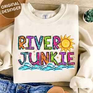 River junkie png, Retro Png, River, Lake Beach, Beach Png, Digital Downloads, Beach, Sublimation Design, Sun Png, Summer Life, Sublimation