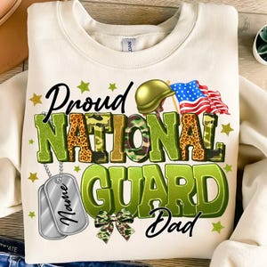 Proud National Guard Dad PNG,Military Dad Sublimation Design,Camouflage Dad Shirt PNG,Military Father Sublimation,Dog Tag PNG for Dad