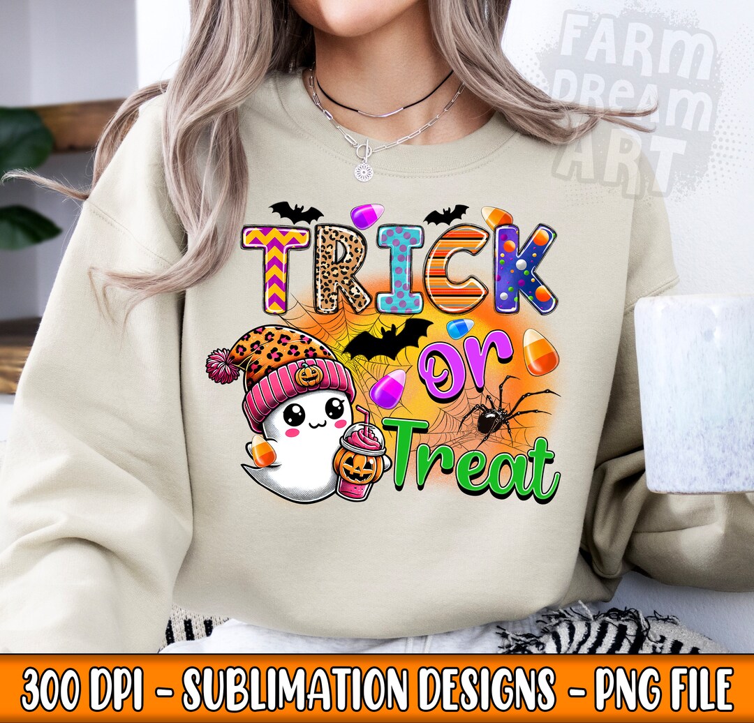 Trick or Treat Png Sublimation Design Download, Happy Halloween Png ...