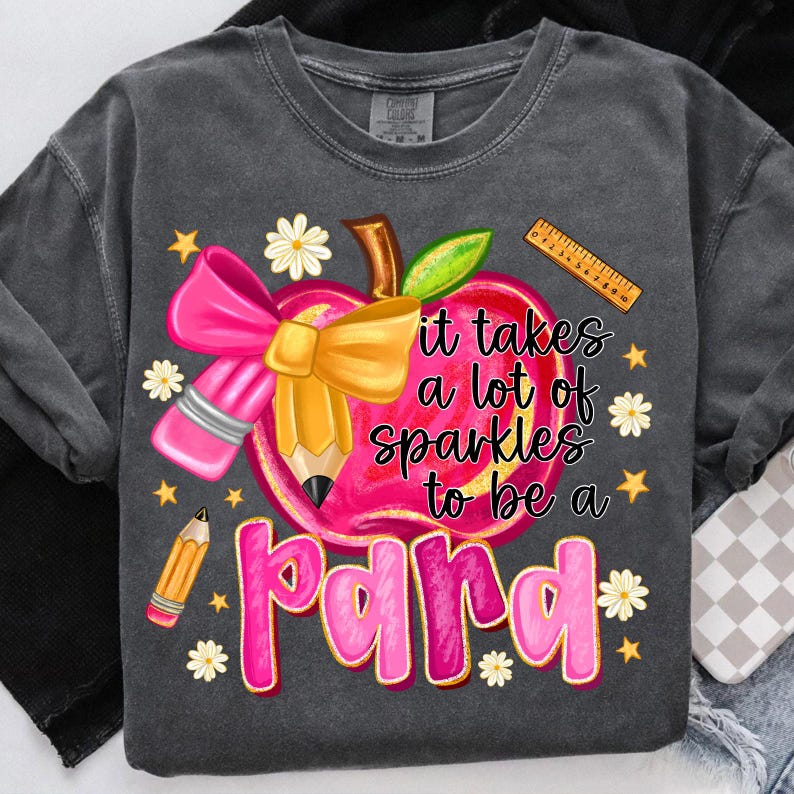Para PNG,Paraprofessional Sublimation,Sparkle Para Shirt Design,Teacher Assistant PNG,Para Appreciation Gift PNG,Teacher Coquette Png image 2