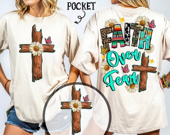 Faith over fear png sublimation design download, Christian png, western Faith png, Faith png, sublimate designs download