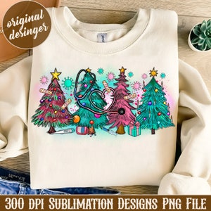 Merry Christmas Nurse Trees Png Sublimation Design, Nurse Life Clipart, Nursing Png, Nurse Png Design, Christmas Nurse Png, Digital Download