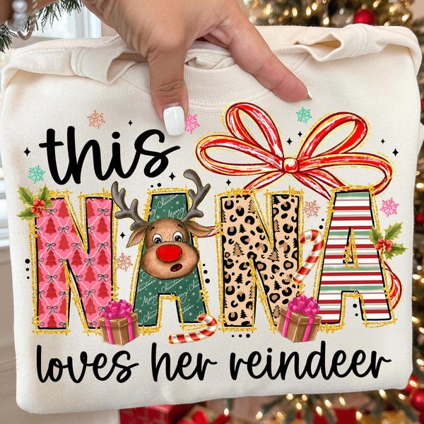 Christmas Nana PNG,Reindeer Nana Design,Holiday Nana Sublimation,Festive Nana Png,Cute Reindeer PNG,Reindeer Nana PNG,Merry Christmas Mom