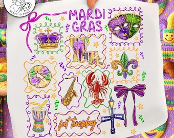 Mardi Gras Sublimation PNG,Fat Tuesday Design PNG,Mardi Gras Clipart Bundle,Louisiana Mardi Gras Art,Carnival Festival PNG,Fleur De Lis Png