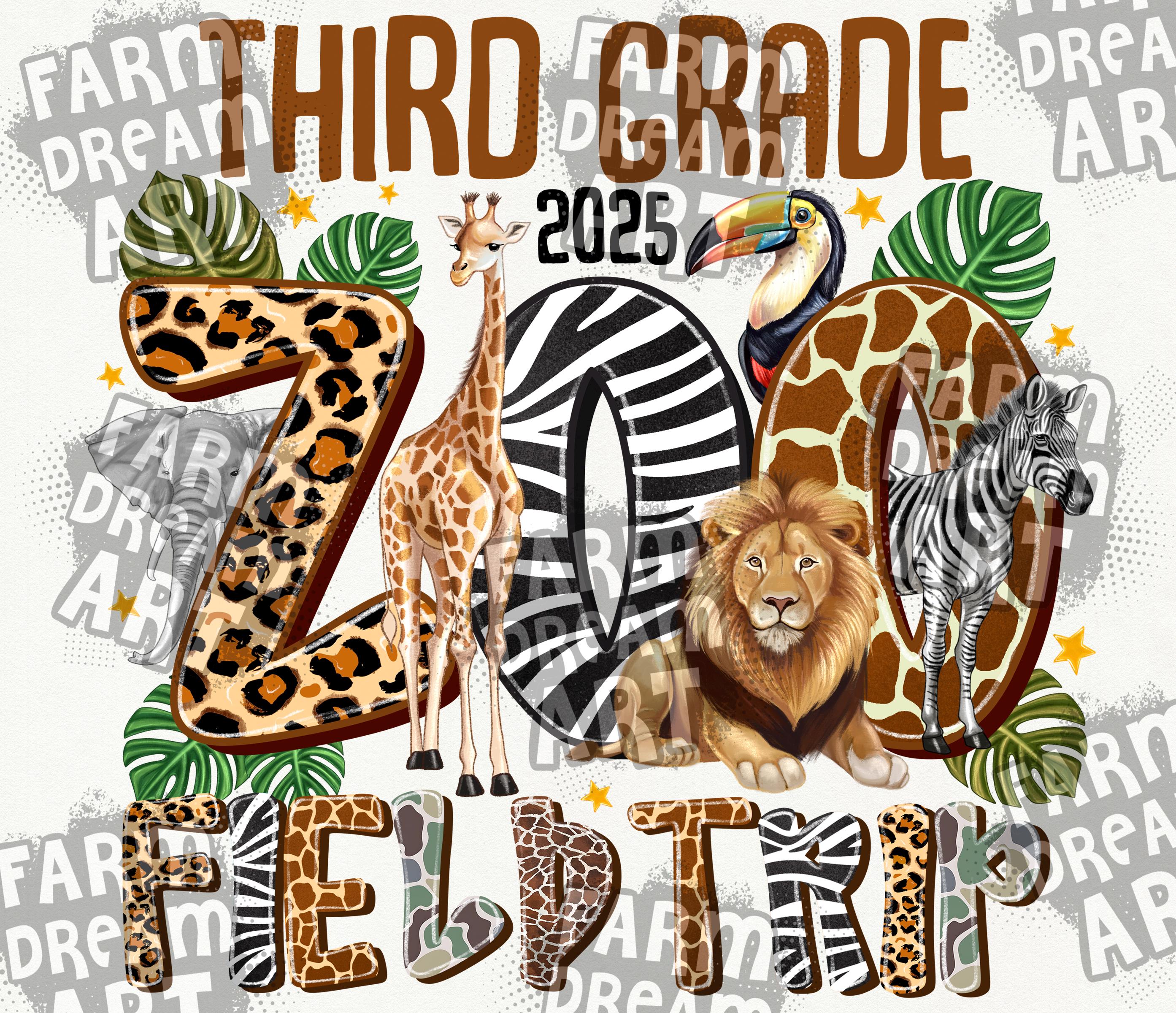 Third Grade 2025 Zoo Field Trip Png,zoo Crew Png,zoo Trip Design,back ...