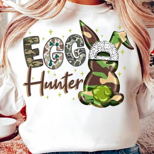 Egg Hunter Bunny Png, Camo Bunny Png, Boy Easter Bunny PNG, Retro Easter Png, Easter bunny png, camouflage easter png, Sublimation Design image 5