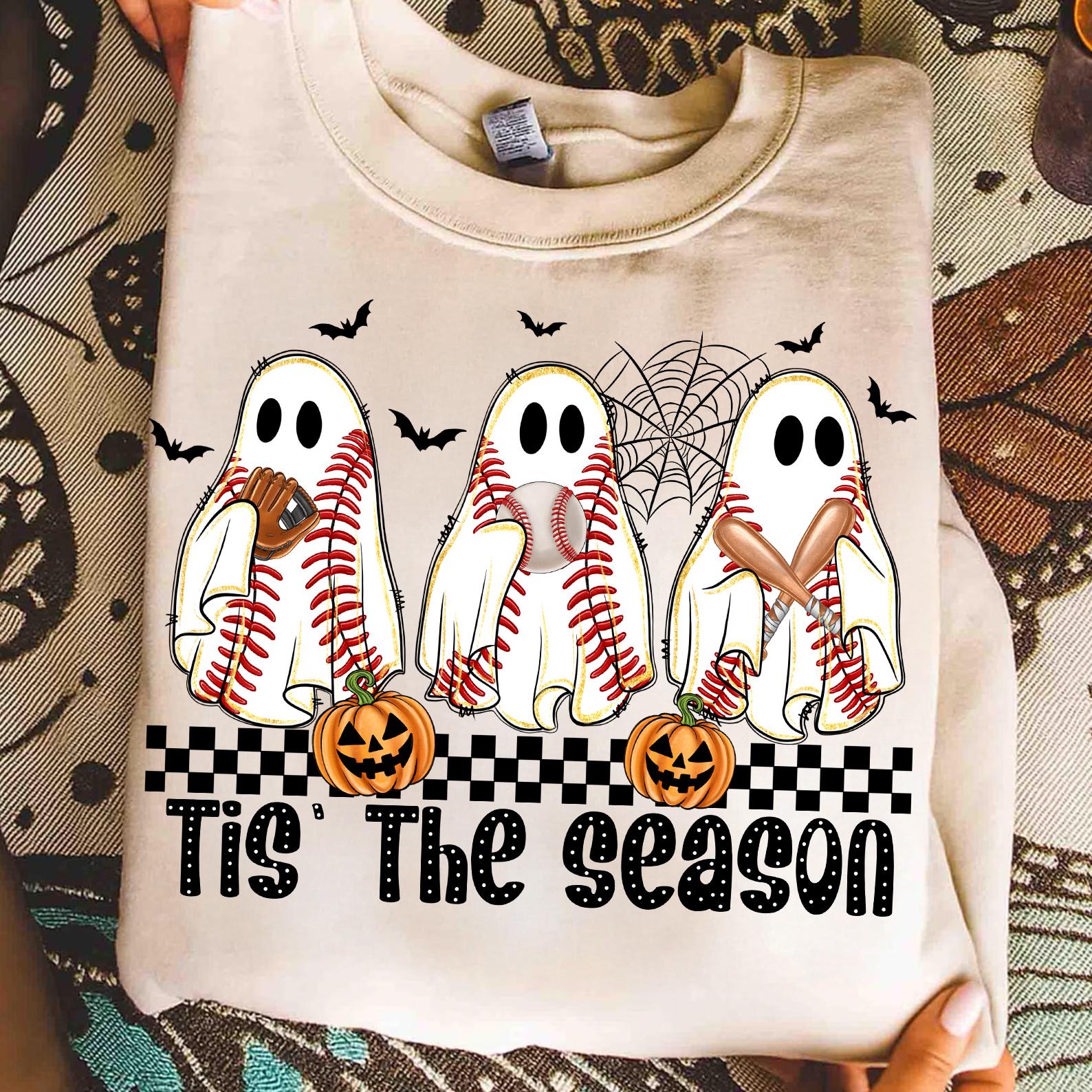 Baseball Ghost Sublimation Png,halloween Baseball Png,tis the Season ...
