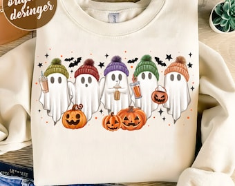 Ghost Coffee PNG, Halloween Coffee png, Trending Ghost Funny Ghost PNG, Digital Design png,Spooky Vibes,Trendy Halloween, Trick or Treat png
