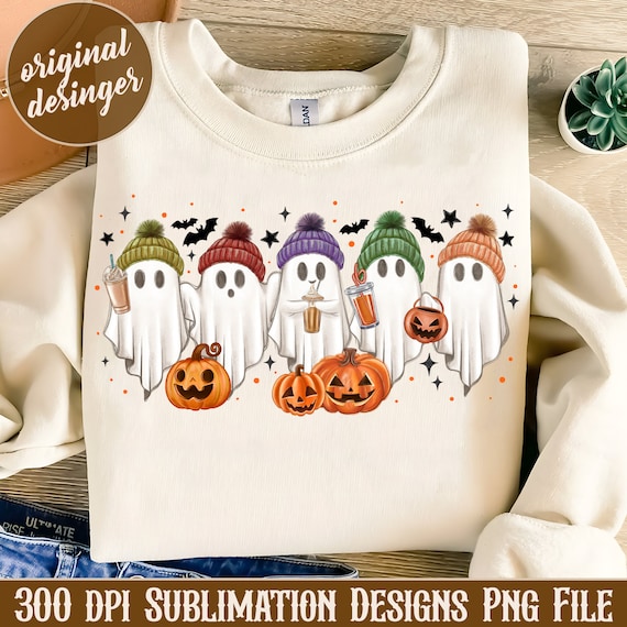 Ghost Coffee PNG, Halloween Coffee png, Trending Ghost Funny Ghost PNG, Digital Design png,Spooky Vibes,Trendy Halloween, Trick or Treat png