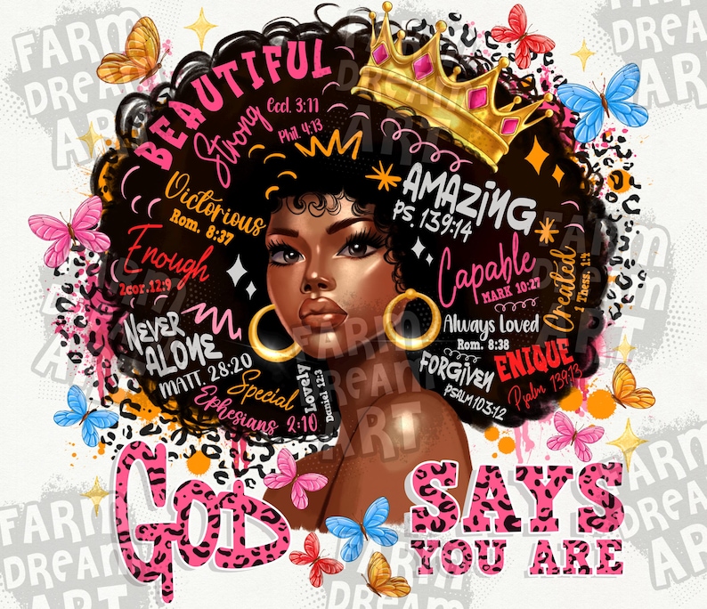 God says you are png sublimation, black women png, Christian png, afro women png,Black History Month Png,African American Png,Juneteenth Png image 2