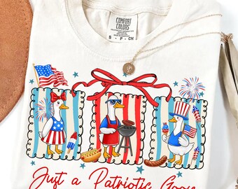 Patriotic Goose Png,4th of July Goose Sublimation,American Goose Design,Just a Patriotic Goose,Goose BBQ USA Png,Cute 4th of July Coquette