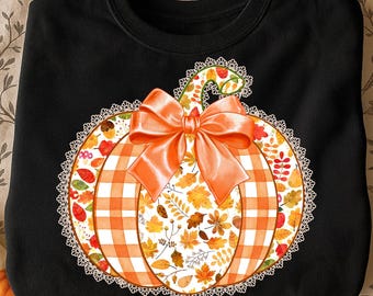 Preppy Fall Pumpkin Coquette Png,Fall Pumpkin Png,Pumpkin Sublimation Png,Harvest Pumpkin Png,Cozy Autumn Design,Fall Season Png