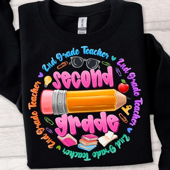 Second Grade Png,2nd Grade Teacher Png,Teacher Sublimation Design,School Sublimation Png,Elementary Teacher Png,Back To School Png