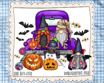 Halloween Truck Png, Happy Halloween Png, Boo Png, Truck Png, Gnome Png, Bat Png, Pumpkin Png, Digital Download, Sublimation Design